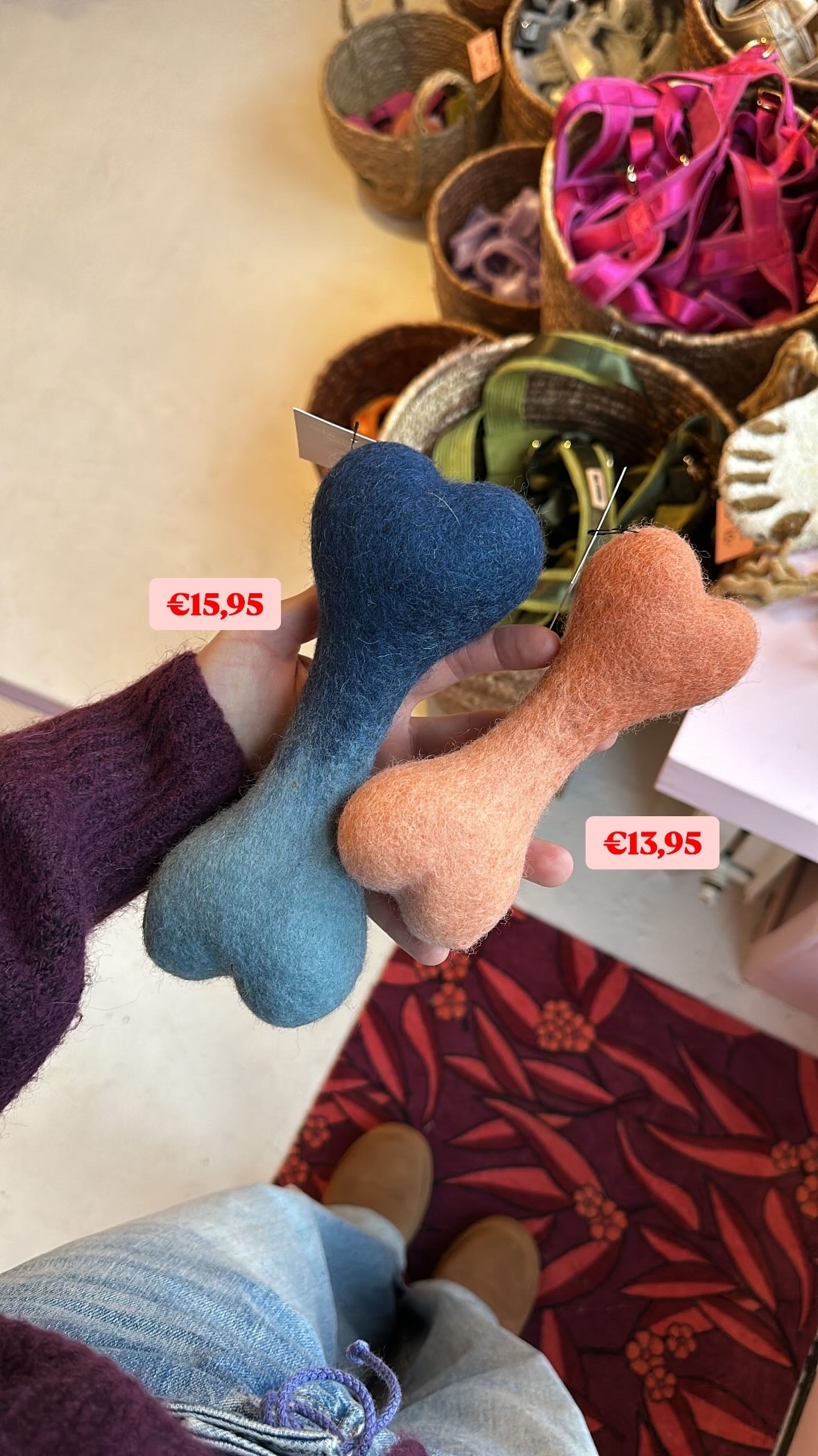 FELT DOGGY BONE - OCEAN (large)