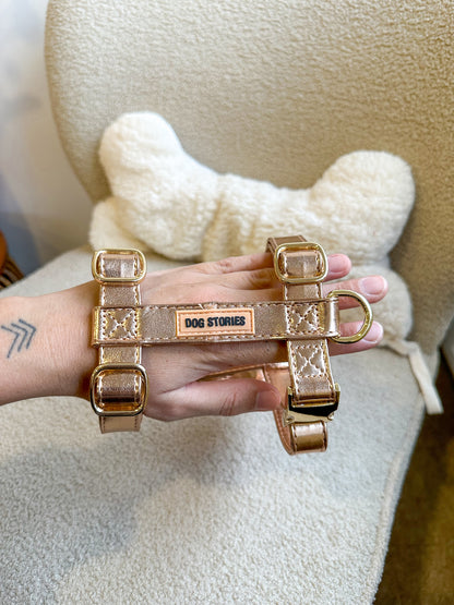 LEATHER LOOK ROSE GOLD HARNESS