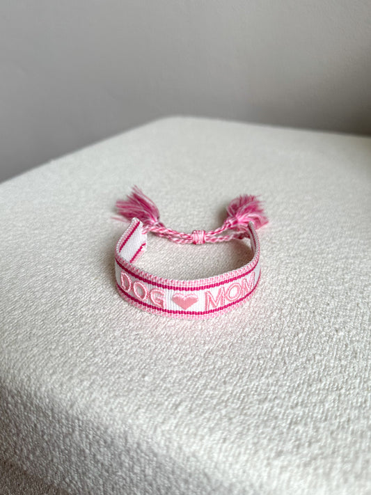 DOG MOM BRACELET - WHITE / ROSA