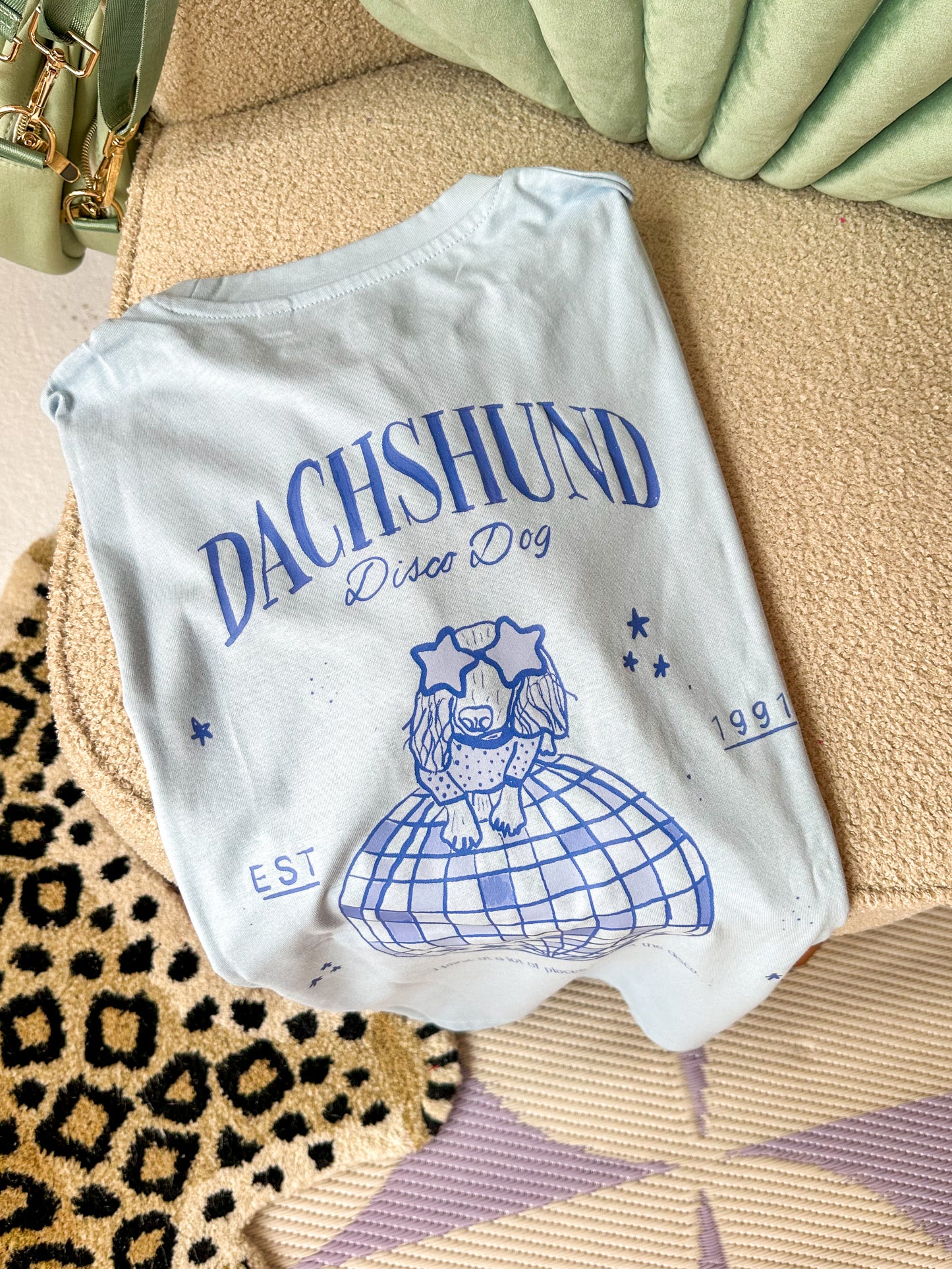 TEE - DISCO DACHSHUND / Blue