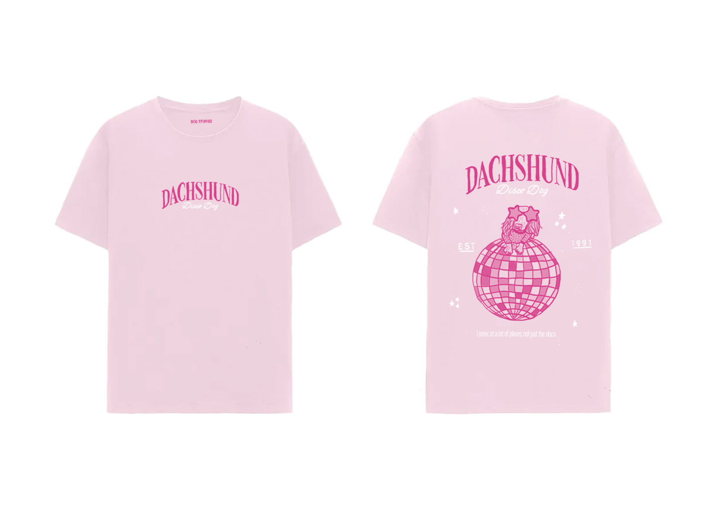 TEE - DISCO DACHSHUND / Pink