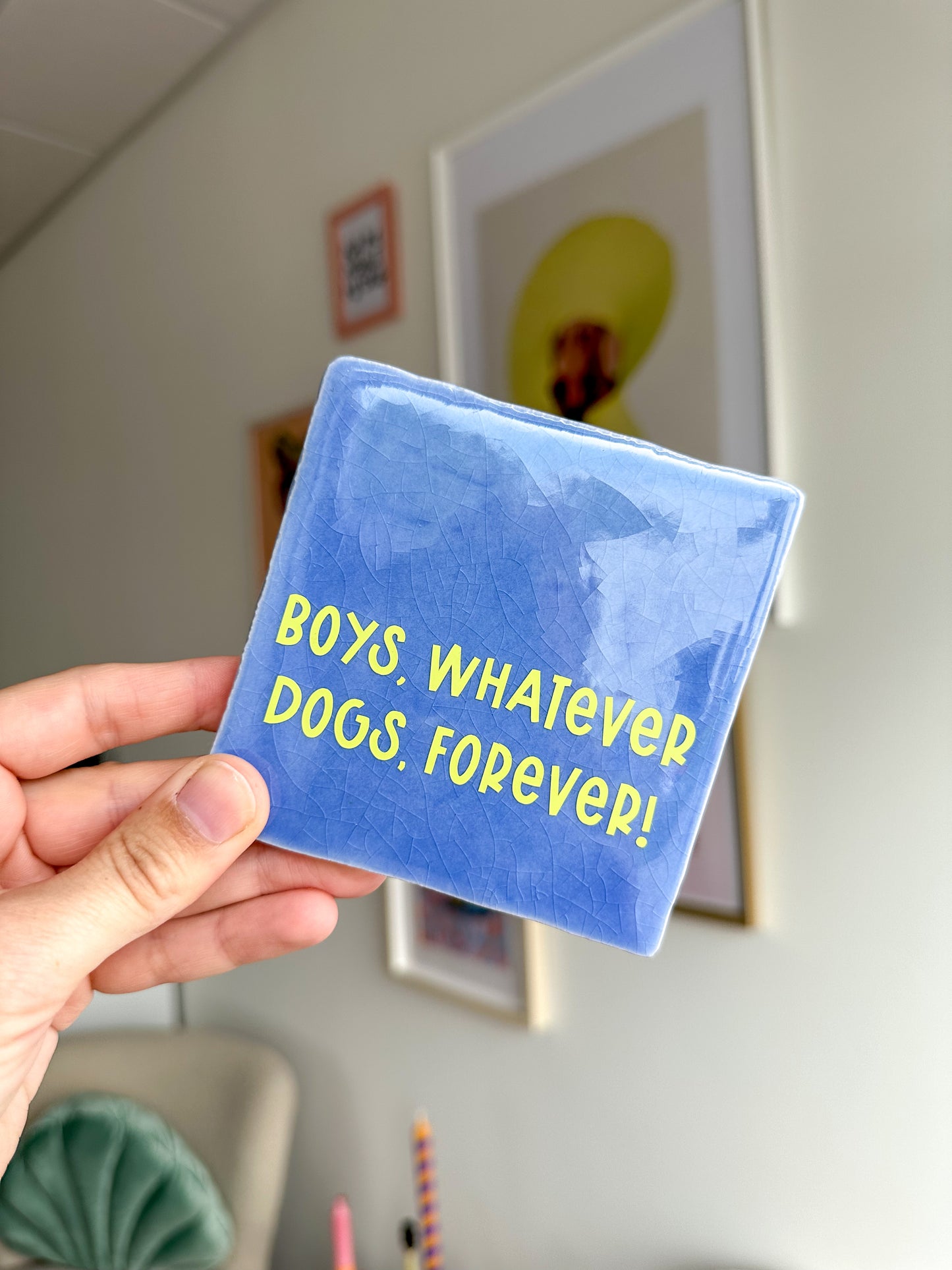 TILE AZULE  - BOYS WHATEVER, DOGS FOREVER!