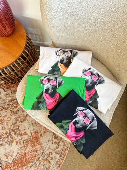 T-SHIRT FASHION DOG - PINK/OFF WHITE