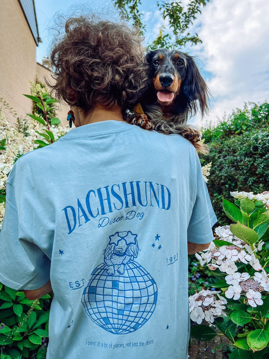 TEE - DISCO DACHSHUND / Blue