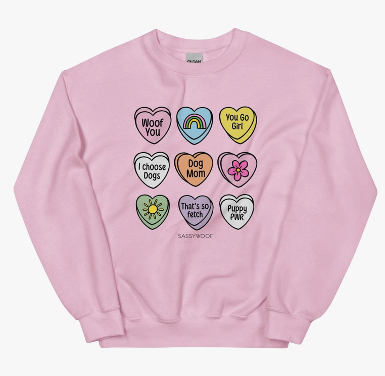 SWEATER - HEARTS PINK