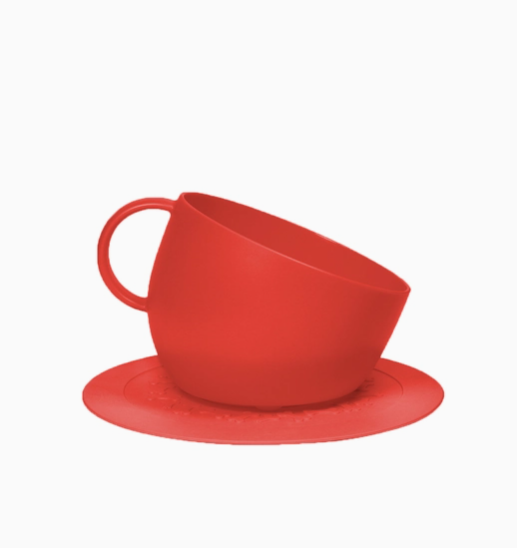 BOWL CUP AND SAUCER - RED