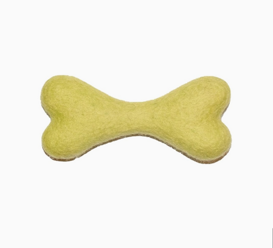 FELT TOY - BONE LIME